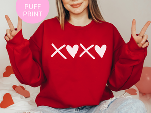 Puff Print Heart Sweatshirts