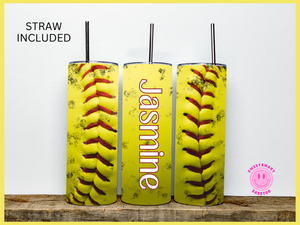 Personalized Softball Tumbler//Softball Cup//20 oz. Tumbler